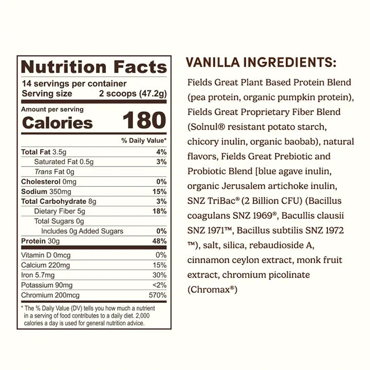 Protein + Fiber Shake </br>Vanilla